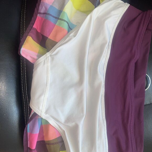 Lululemon Groovy speed Run Shortie Short Plum Plaid Sea Check Angel Wing Pocket - Picture 11 of 11